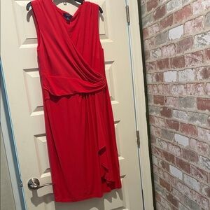 Chaps Vibrant Red Asymmetrical Dress